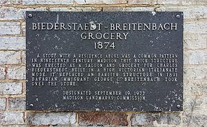 Biederstaedt-Breitenbach Grocery plaque