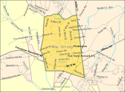 Census Bureau map of Flemington, New Jersey