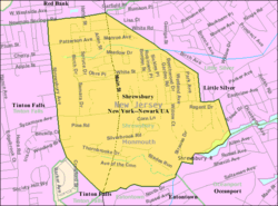 Census Bureau map of Shrewsbury, New Jersey