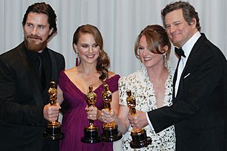Christian Bale, Natalie Portman, Melissa Leo and Colin Firth 2011 crop