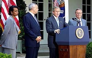 Condoleezza Rice Colin Powell George W. Bush Donald Rumsfeld