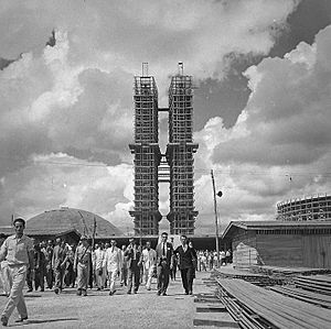 Construção do Congresso Nacional Esplanada dos Ministérios 1959-10