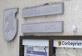 Municipality of Corbeyrier signs on the village square