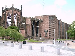 Coventry Cathedral -old and new-5July2008