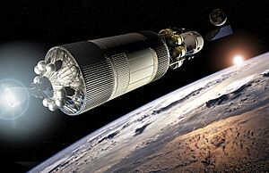 EDP and CEV leaving orbit