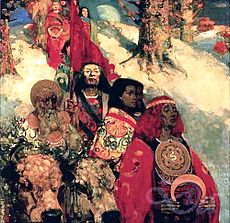 Edward Atkinson Hornel - Druids Bringing In The Mistletoe