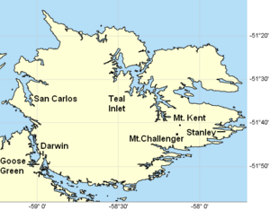 Falkland island after goose green