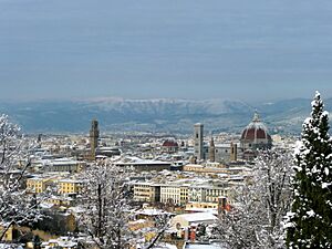 Florence with snow cover in December 2009