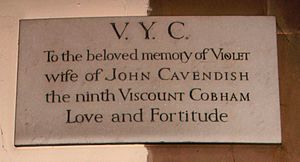 Hagley, St John the Baptist - interior, Violet Cobham memorial - photo 1