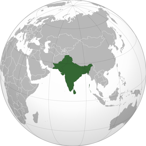 Indian Subcontinent (orthographic projection)
