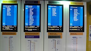 Indicator board at Parramatta station