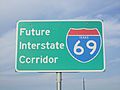 Interstate 69 sign near Laredo, TX IMG 6059