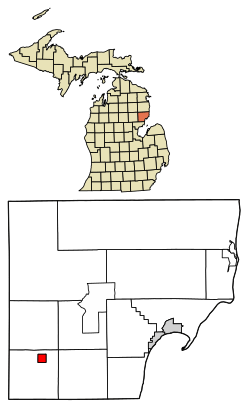 Location of Whittemore, Michigan