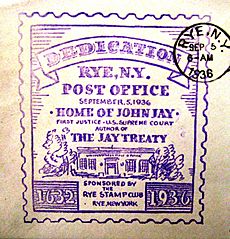 John Jay Dedication & Cancellation by Rye Post Office - September 5, 1936