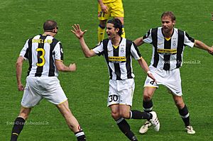 Juventus v Chievo, 5 April 2009 - Chiellini, Tiago and Mellberg