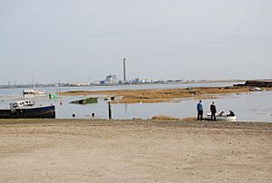 Looking across Sharp's Green Bay to Kingsnorth Power Station - geograph.org.uk - 1240274