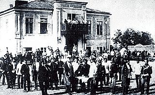 Ludwig Angerer - Coronini and his troops in front of the Meitani House