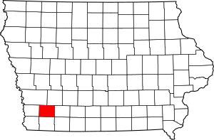 Map of Iowa highlighting Montgomery County