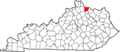 Map of Kentucky highlighting Bracken County