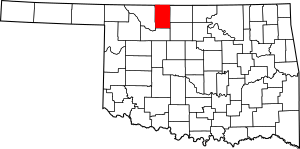 Map of Oklahoma highlighting Alfalfa County