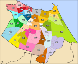 Mapa fortaleza territórios com marcação