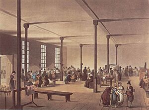 Microcosm of London Plate 096 - Workroom at St James Workhouse