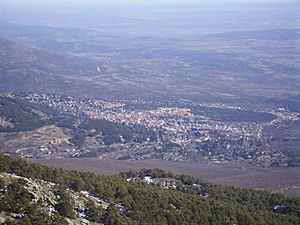 View of Miraflores de la Sierra from the mountain La Najarra.