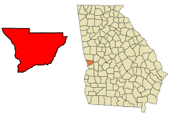 Location in Muscogee County and the state of Georgia