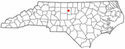 Location of Glen Raven, North Carolina