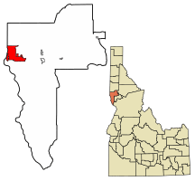 Location of Lewiston in Nez Perce County, Idaho.