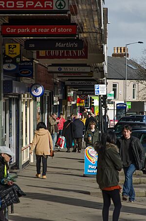 North-east view of Broomhill shopping precinct, Sheffield, UK