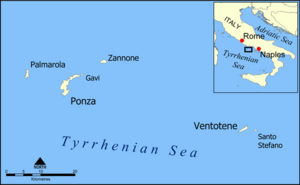 Pontine Islands map
