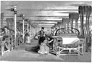 Powerloom weaving in 1835