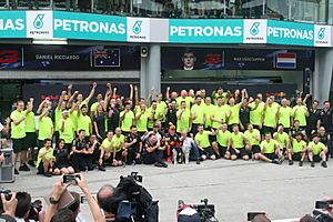 Red Bull Racing celebration, Malaysia GP 2017