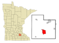 Rice County Minnesota Incorporated and Unincorporated areas Faribault Highlighted