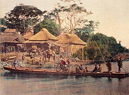 Rokugō no Watashi in the 1860's photographed by Felice Beato