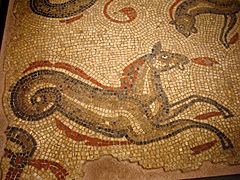 Roman Baths, Bath - Sea Horse Mosaic