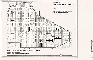 Shaw School Urban Renewal Area map 1973