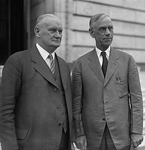 Smoot and Hawley standing together, April 11, 1929