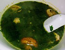 Song dynasty's 'patriotic soup' (prepared in Clovis California) 宋朝的“護國菜”（在加利福尼亞克洛維斯市製備）(3)。
