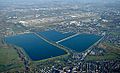 Staines reservoirs and Heathrow Airport from the air - UK Geograph 6374081