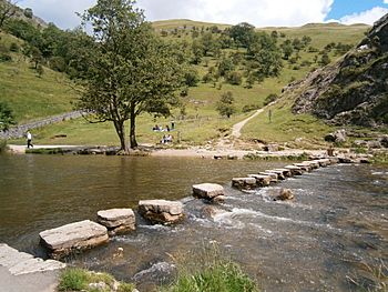 Stepping stones over the River Dove.JPG