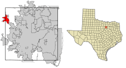 Location of Azle in Tarrant County, Texas