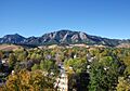 The Flatirons in autumn.
