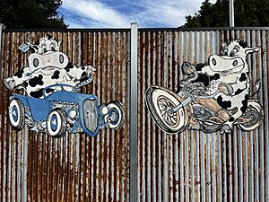 The Moo Moo Roadhouse in Mooball, NSW, cow themed artwork