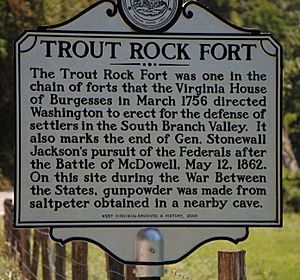 WV historical marker - Trout Rock Fort