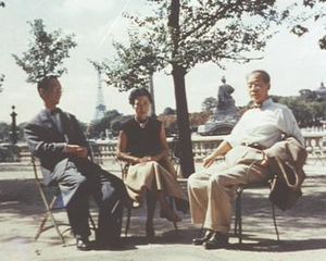 Yoshikata Yoda, Kinuyo Tanaka, Kenji Mizoguchi - in Paris, 1953
