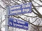 Bilingual Cottbus street signage
