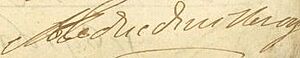 1693 signature of François de Neufville, Duke of Villeroy
