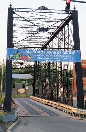 2nd street bridge heading into Allegan, Michigan
